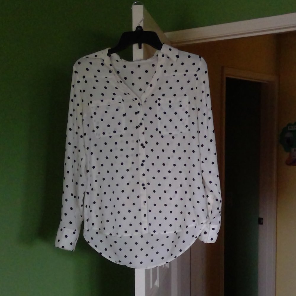 Express Portofino Polka-Dot Button-Down